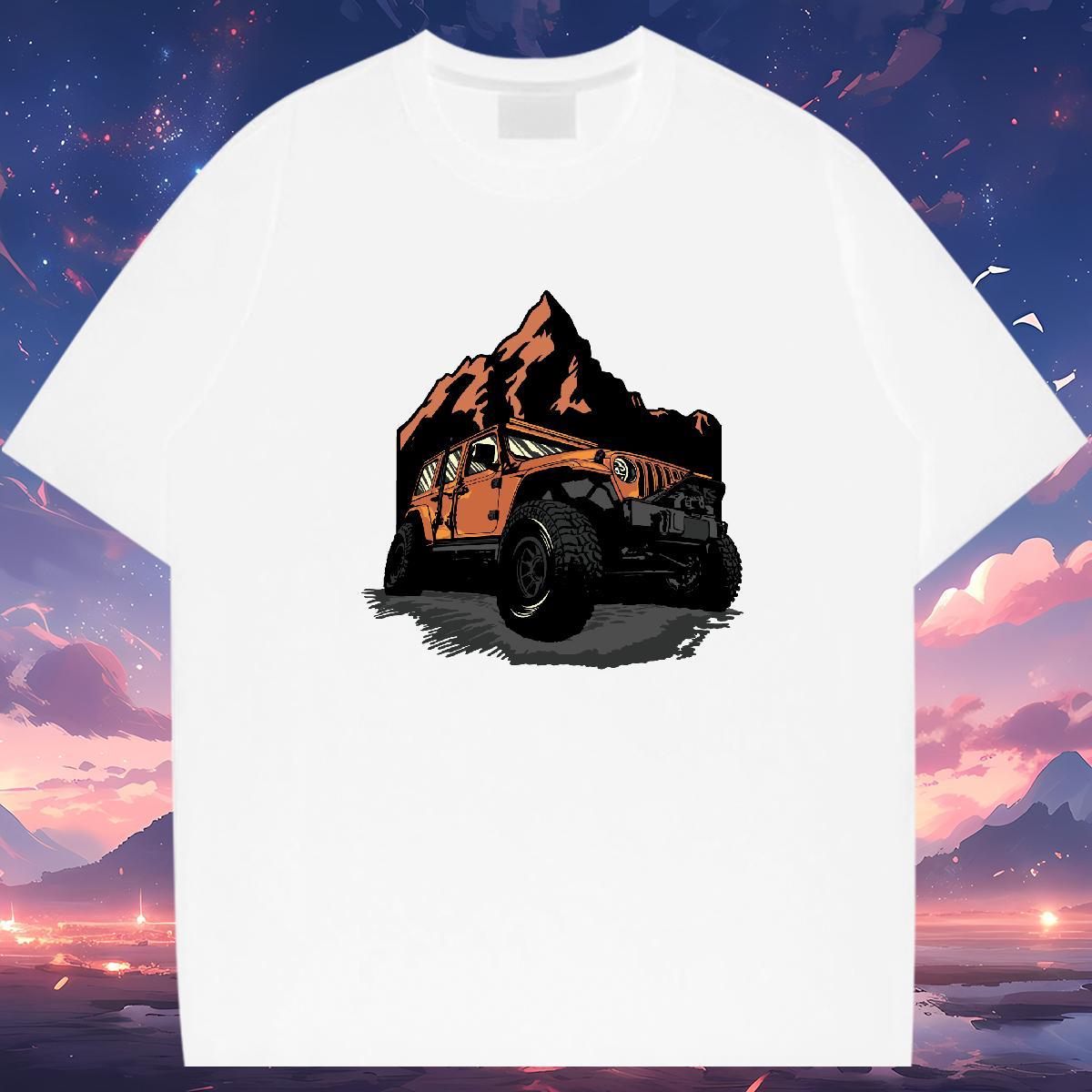 Classic car T shirt Sports Casual Men Clothes T-Shirt 230g Cotton Stylist Short Sleeve O-Neck Custom Big Size Tshirts