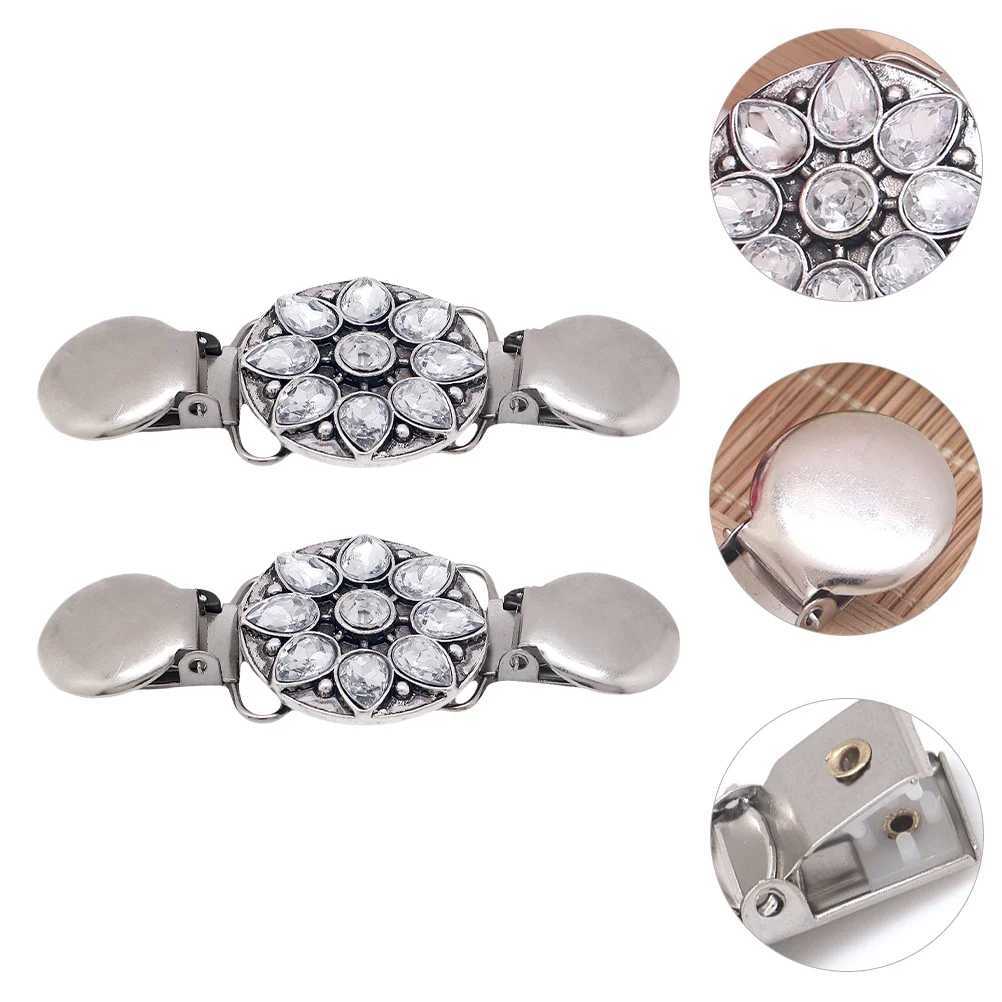 2 sweaters clip womens sweater brooch flower shaped cardigan clip womens brooch collar metal shawl W240815