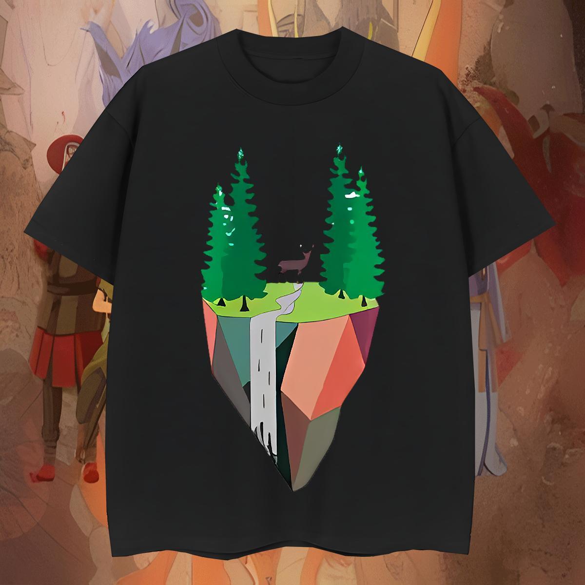 Popular Men Clothes T-Shirt Sport 230g 100% Cotton DIY Logo Oversized Breathable Crew Neck mountains Man T Shirts Designer Fashion Tees