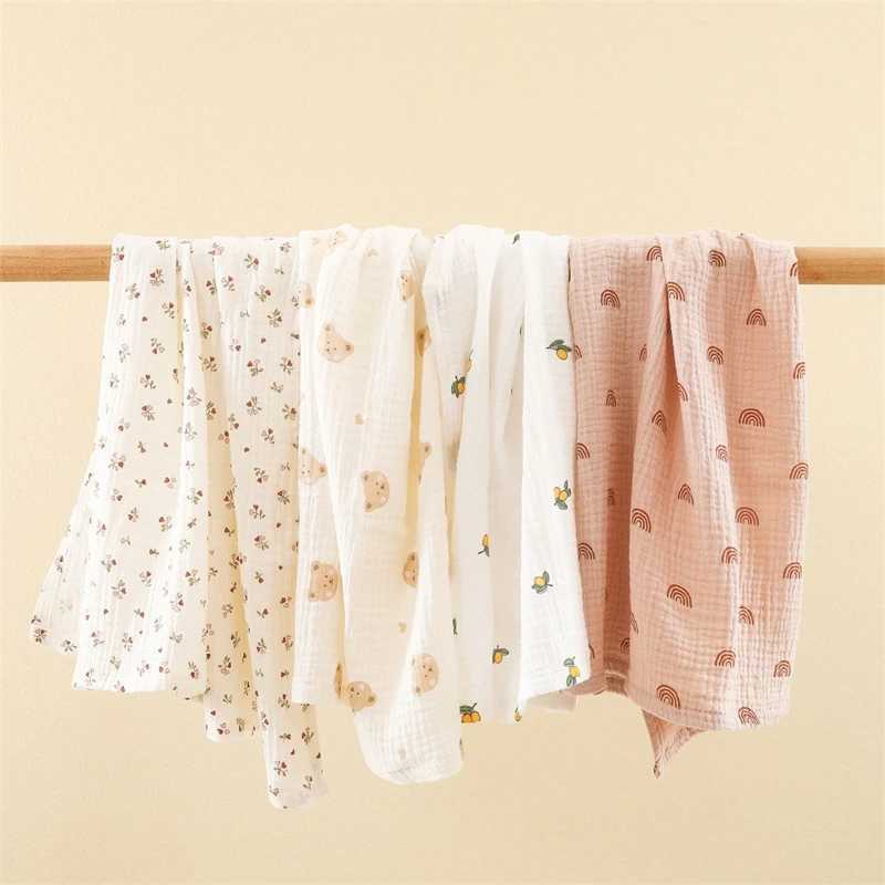 1Pc 85x65CM Upgraded Swaddle Blanket Cotton Muslin Blankets for Girls Boys Baby Receiving Y240815