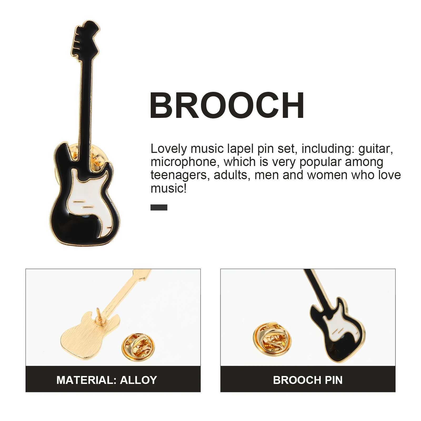 4 pieces of guitar microphone brooch W240815