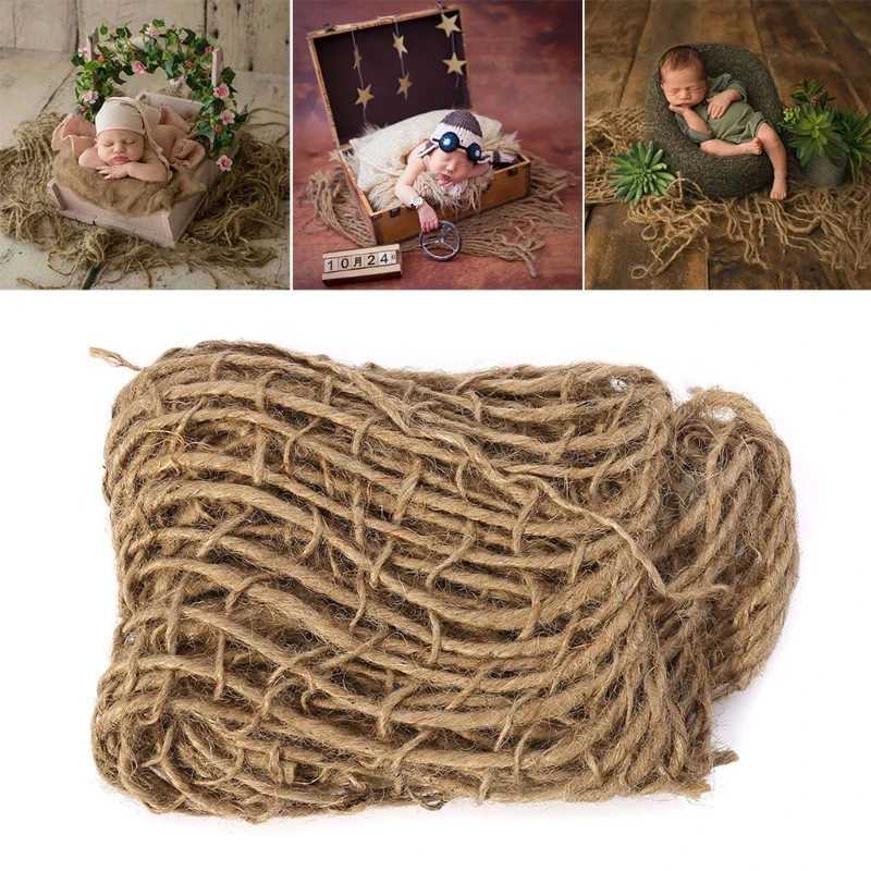 Newborn Photography Prop Chunky Burlap Layer Net Hessian Jute Backdrop Blanket Photography Baby Props Photo Props Studio Accesso Y240815