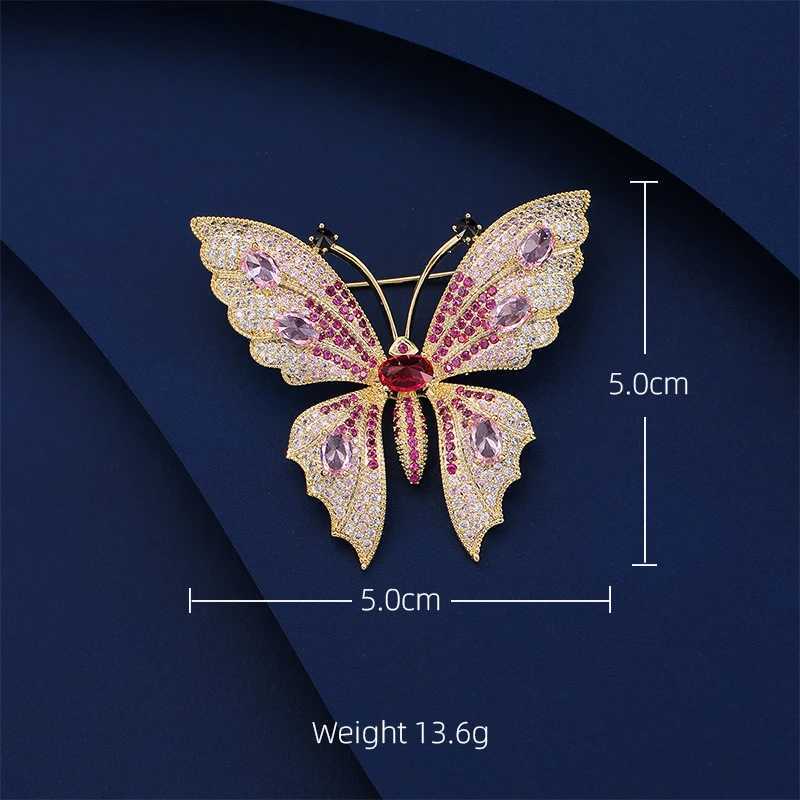 SUYU 2023 Autumn Insect Series Fashion Butterfly Gradient Womens Luxury Plush Elegant Temperature Holiday Gift Pin W240815