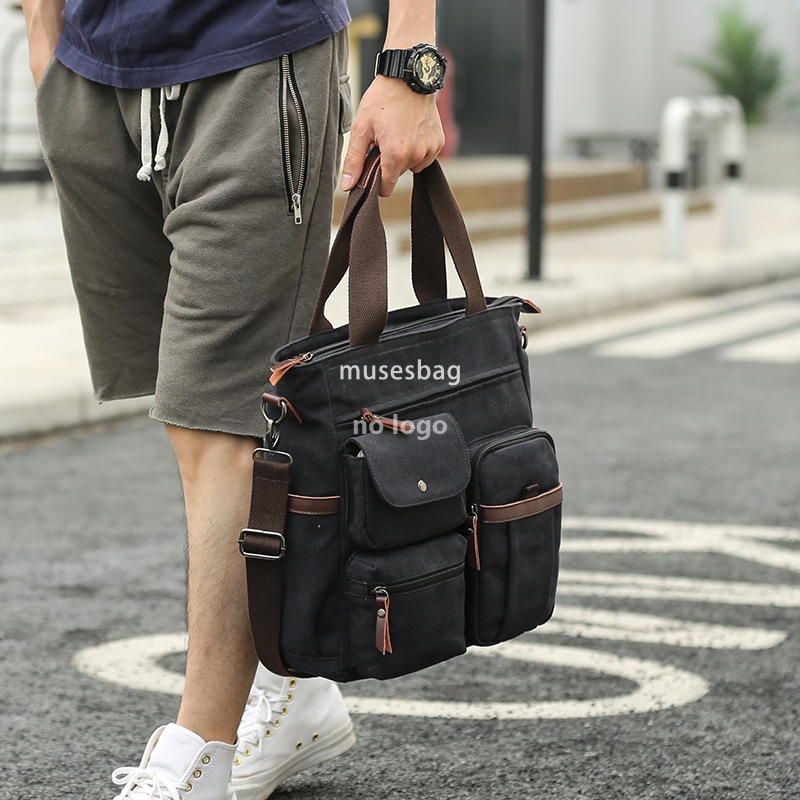 New high quality manufacturers wholesale spot men's canvas shoulder bag crossbody bag men's bag computer bag men's leisure bag