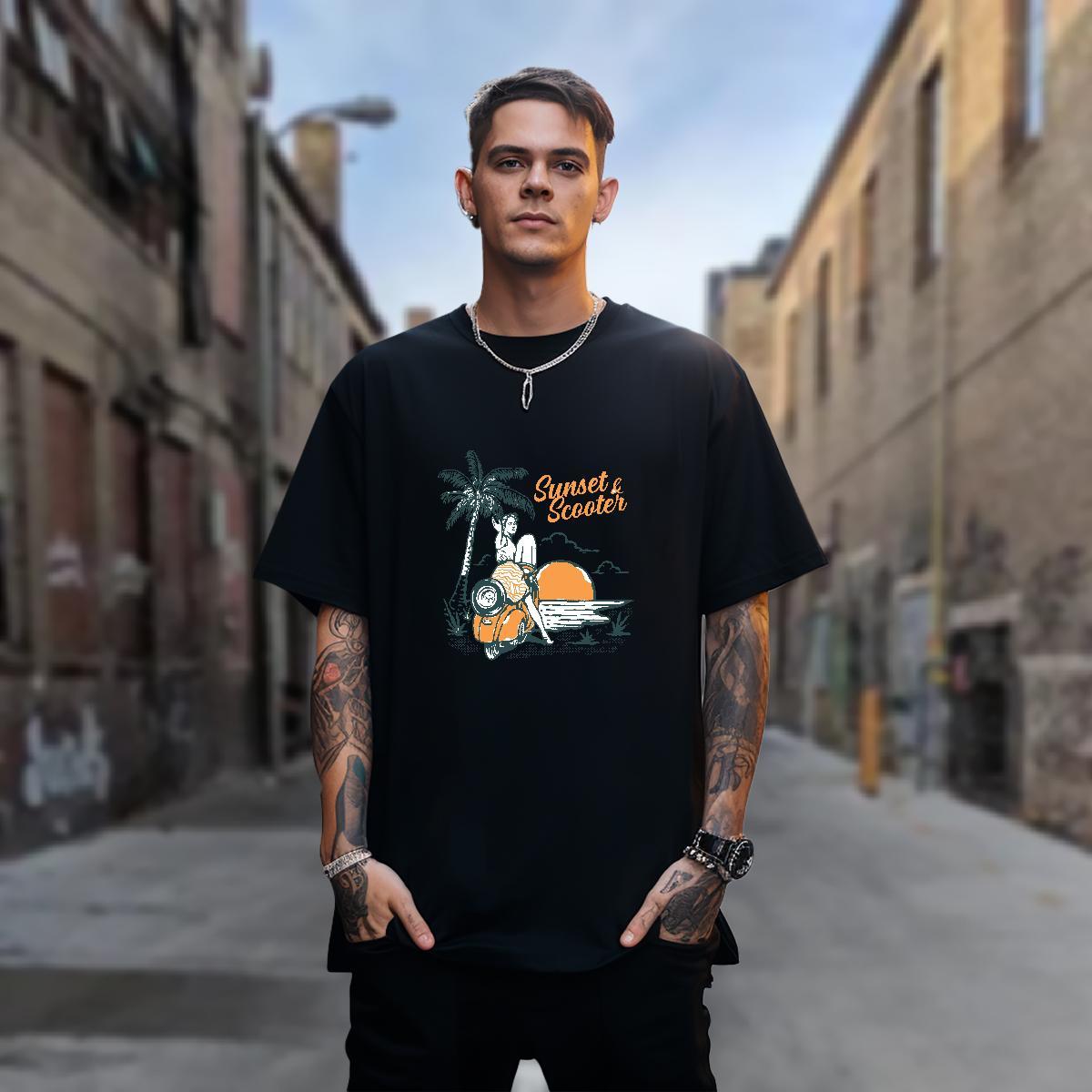 T-Shirts 230g Pure Cotton sun Outdoor Short Sleeve Soft Custom Print Oversized Men Tops Tees Casual New Wholesale Clothings