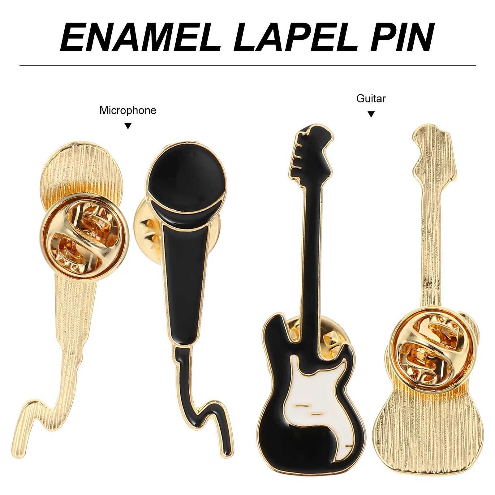 4 pieces of guitar microphone brooch W240815
