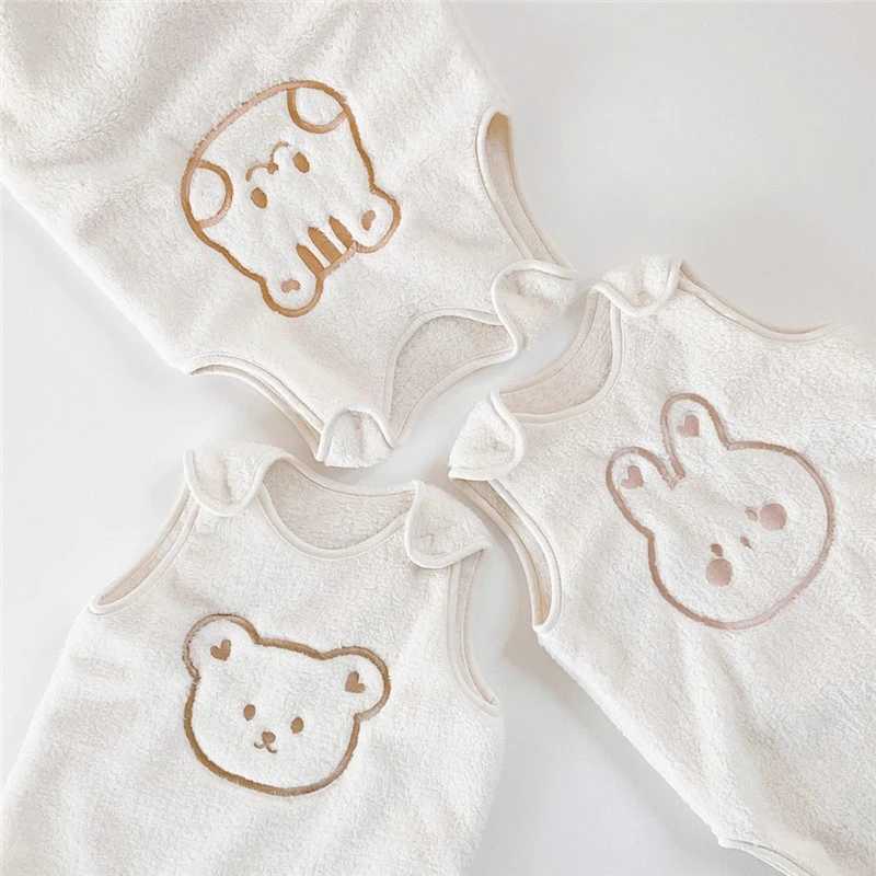 Warm Fleece Baby Sleeping Bag Newborn Blanket Sleepers Sleepsack Autumn Winter Anti-kick Quilt Infant Sleeveless Robe Sleepwear Y240814