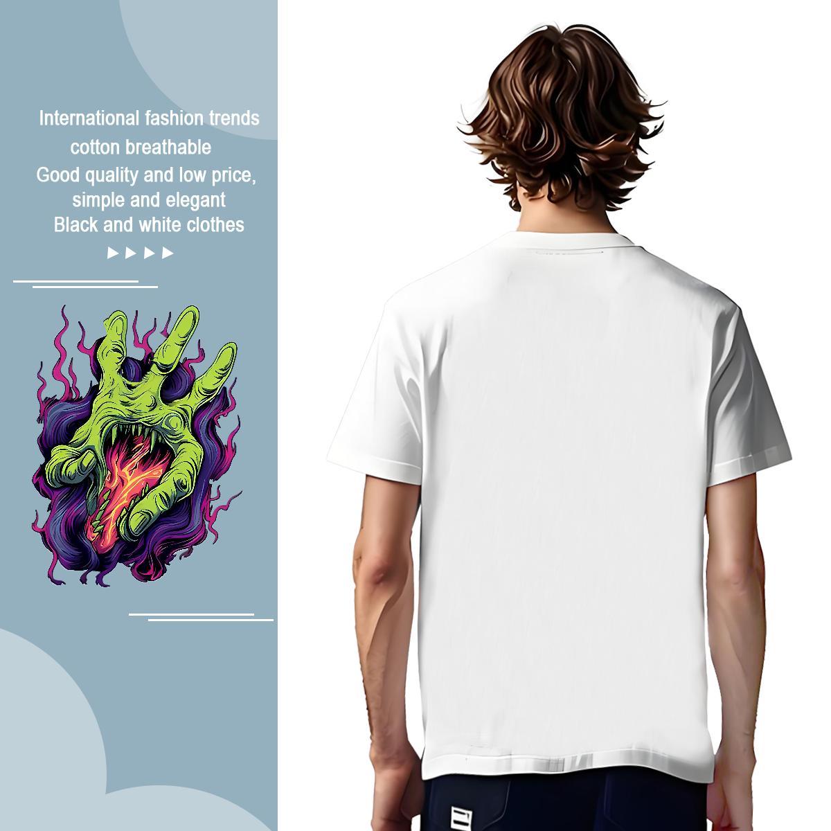 Men T Shirts 100% Cotton 230g painting Street O-Neck Short Sleeve DIY Printed Tshirts Fashion Designer Brand Tees