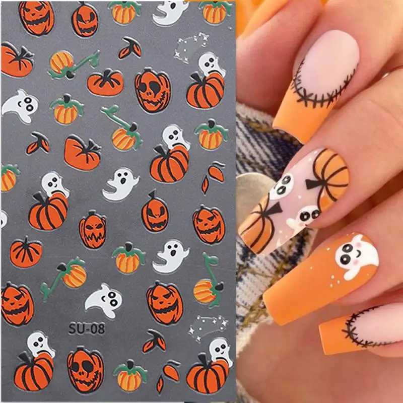 Halloween Party Nail Accessories Bright Colors Anti-rubbing Halloween Nail Decoration Nail Stickers Not Easy To Fall Off CartoonXJ240814
