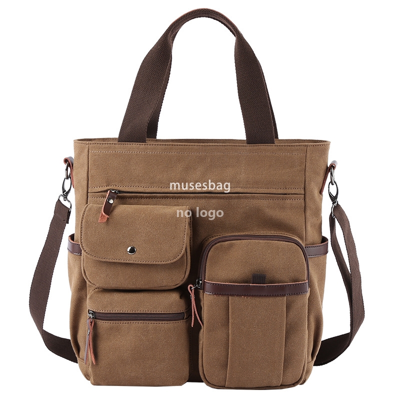 New high quality manufacturers wholesale spot men's canvas shoulder bag crossbody bag men's bag computer bag men's leisure bag