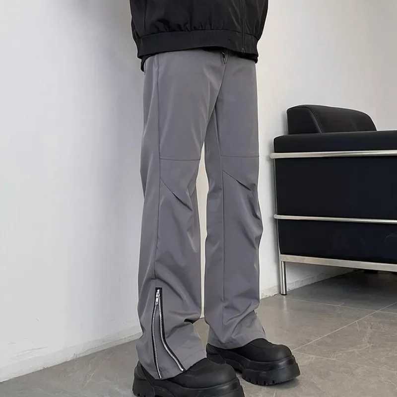 Punk Baggy Pocket ultra-thin fit loose custom mens Trouser office zipper business casual pants mens casual pantsW240725
