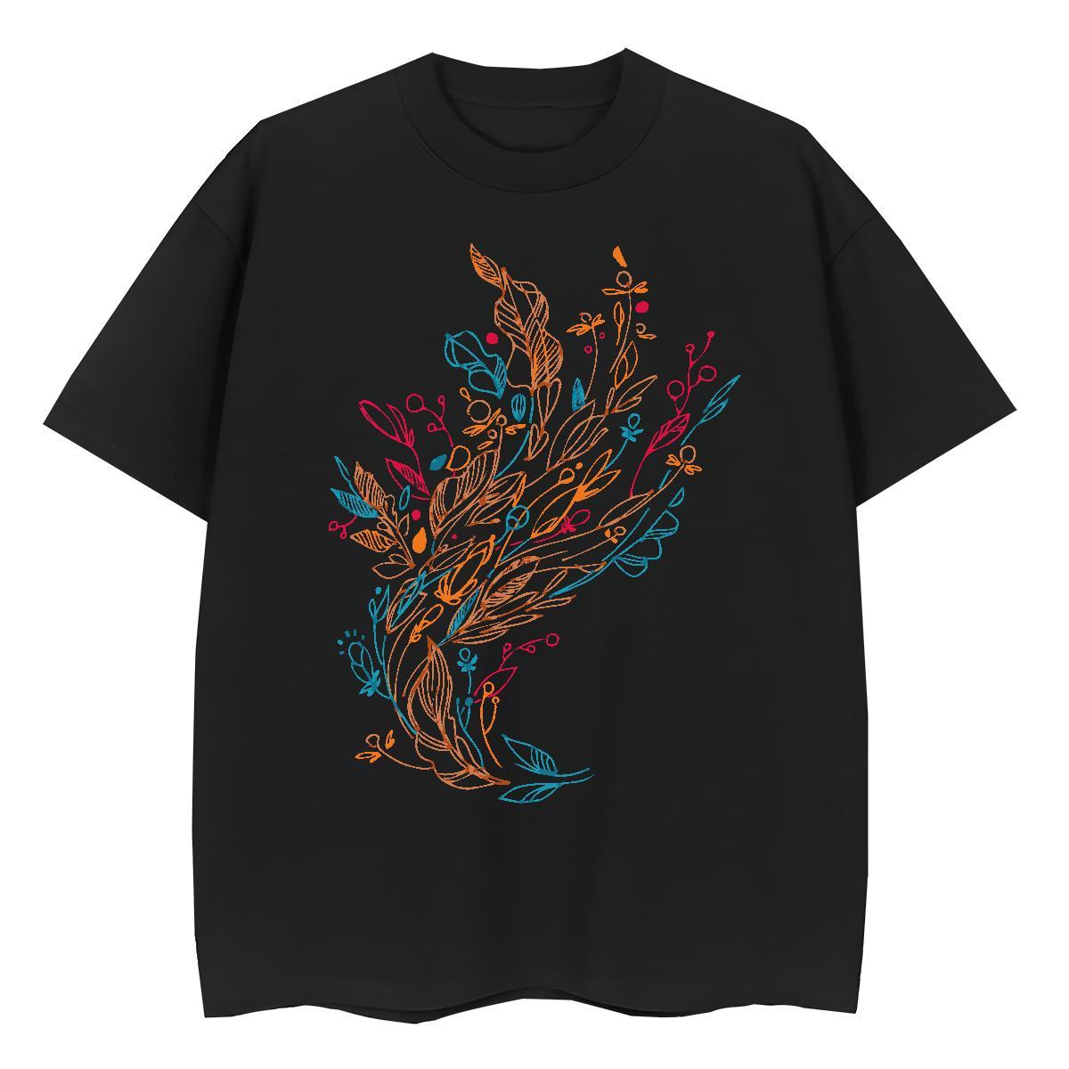 Cool Men Tshirts Summer Casual 230g Cotton Custom Anime Breathable Short Sleeve tree T-Shirts for Men 2024 DIY Clothes