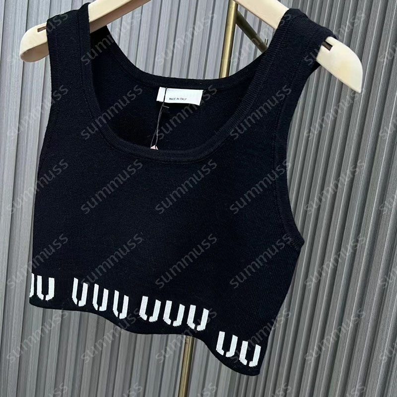 Womens Tops T Shirts Knit Tees Regular Cropped Tank Top Cotton Jersey Tanks M Embroidered Cotton-blend Croptop Shorts Designer Suit Fitness Sportwear 3 Colors