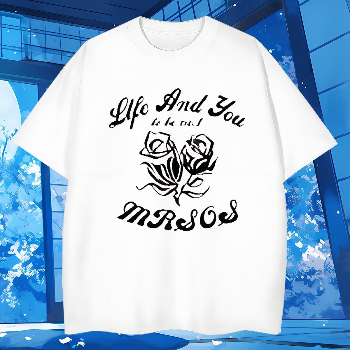 T-Shirts for Men 100% Cotton 230g ROSE Spring Summer Breathable Short Sleeve Graphic Men Tops Tees Factory Direct TOP Quality Tee Shirt