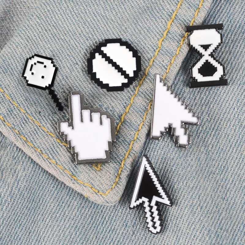 Classic pixel cursor Photoshop toolbar computer window mouse pointer hand arrow enamel brooch Ps Ai WASD badge W240815