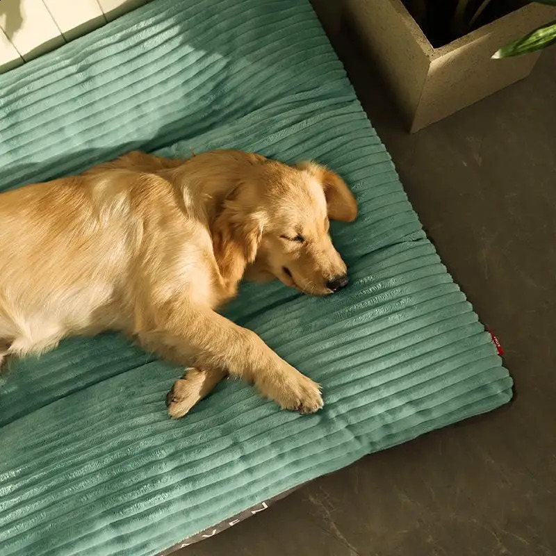 Corduroy Dog Mat Plush Dog Bed for Small Medium Large Dogs Detachable Washable Pet Sleeping Bed Mat Pet Supplies 240812