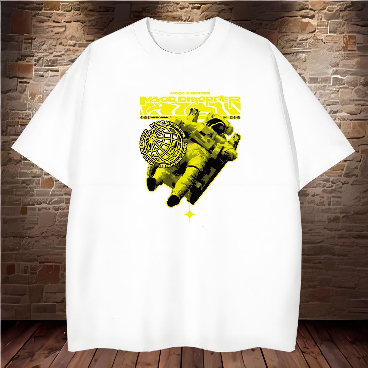 Man T Shirts 230g Cotton cosmonaut Daily Wear Breathable Custom Print Oversized Tshirt for Man Woman 2024 Summer Designer Clothings