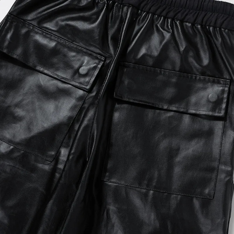 High Quality Techwear Multi-pocket Wax Coating Hip Hop Punk Wide Leg Cargo Pants Men Women Harajuku Street Casual Baggy Pants 240814