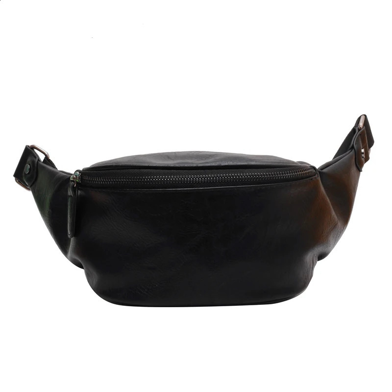 Women Chest Bag Black Leather Shoulder Crossbody Bags For Ladies Belt Bag Female Waist Pack Fanny Packs Phone Walle 240829