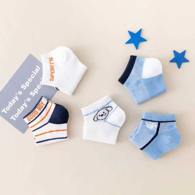 5 pairs of childrens socks summer fine mesh breathable not bulky feet new baby socks W240814