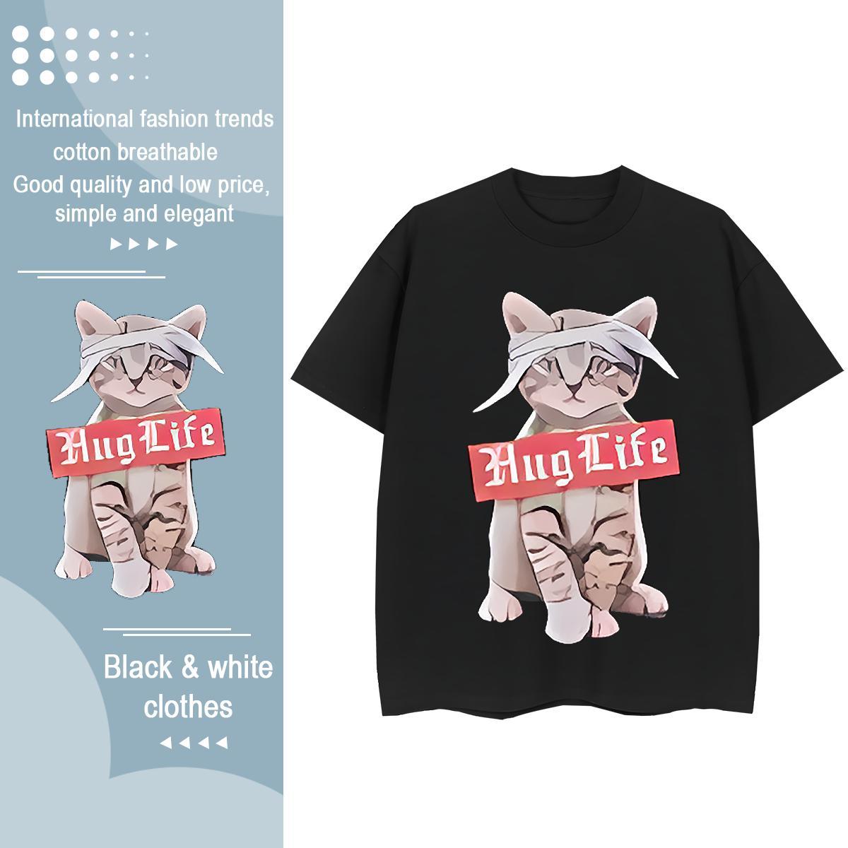 Designer T-Shirts cute O-Neck Short Sleeve Anime Printing Street Custom Print Oversized 100% Cotton 230g Mens Tshirts DIY Customized Tops Shirt
