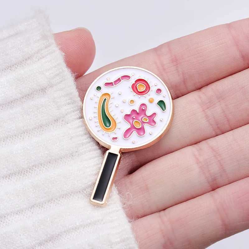 Microscope Enamel Pin Customization Bacterial Microbiology Paramecium Brooches Collar Badge Interesting Science Jewelry Gift Wholesale W240815