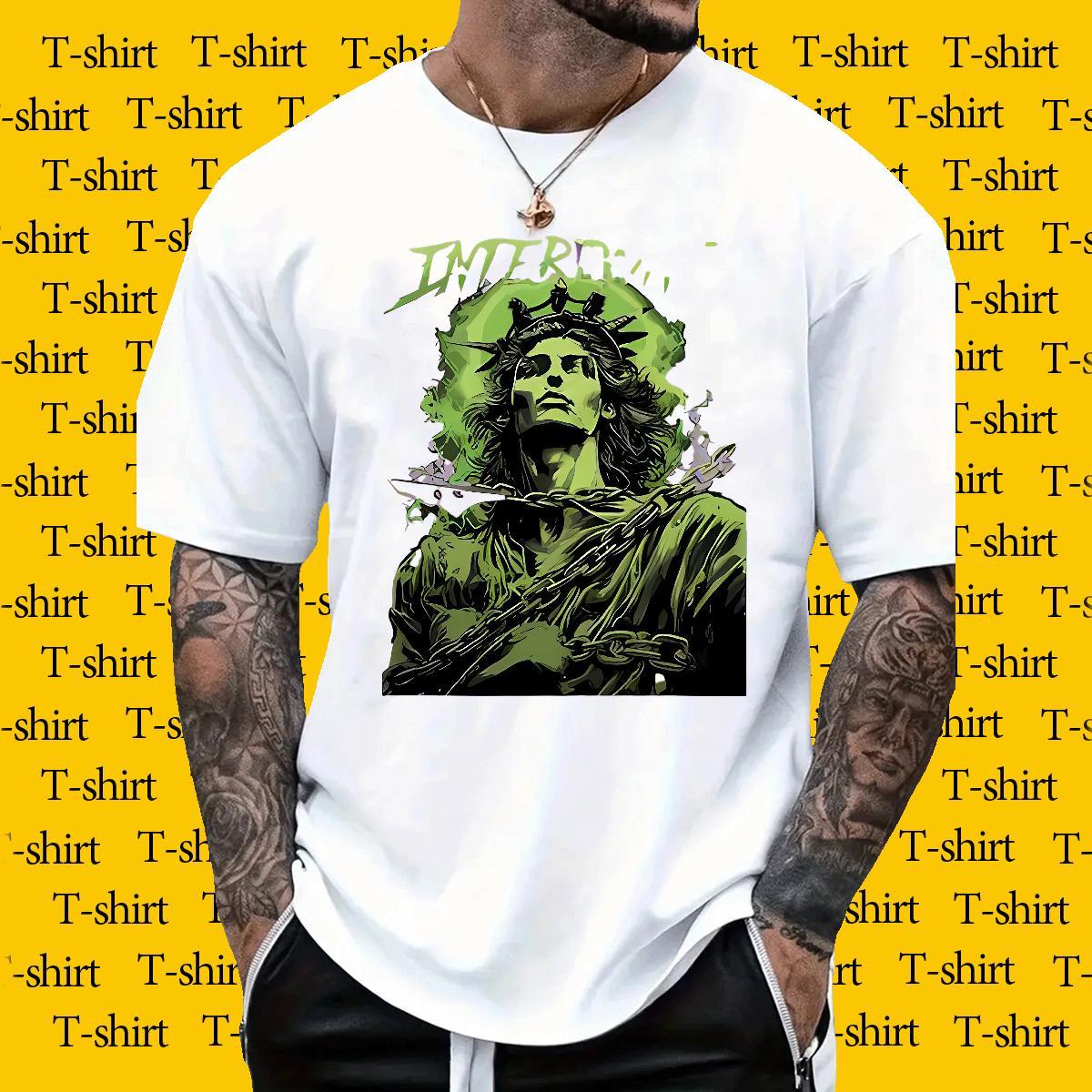 Popular portrait Mens T Shirts Hip Hop Men Clothes T-Shirt 100% Cotton 230g Stylist Breathable Oversized 3XL 4XL Polos