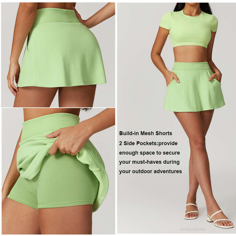 Golf VITALINOVO for Women High Waisted Tennis Skort with 2 Pockets A Line Athletic Skirt Pickleball Workout Skirts thletic s