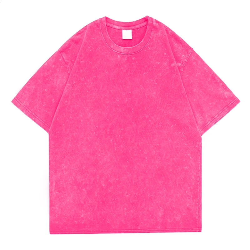 American mens Tshirt cotton loose crew collar oversized Y2k casual retro short sleeved w240822