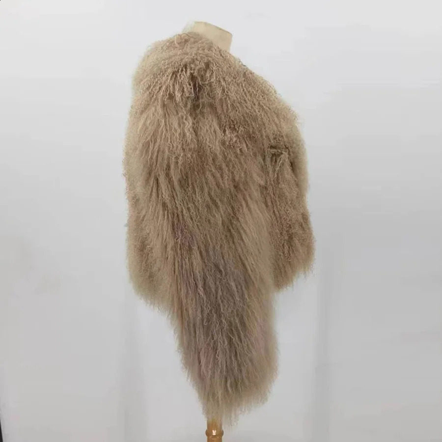 Arrival Women Mongolian fur Winter Coat High Quality Fashion Jacket Thick Fur 250703