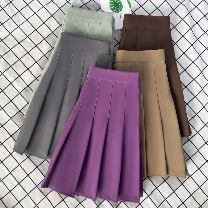 Women's Purple Clothes Korean Stylish Fashion Summer High Waist Mini Pleated Falda Negra Short Skirts For School Girls