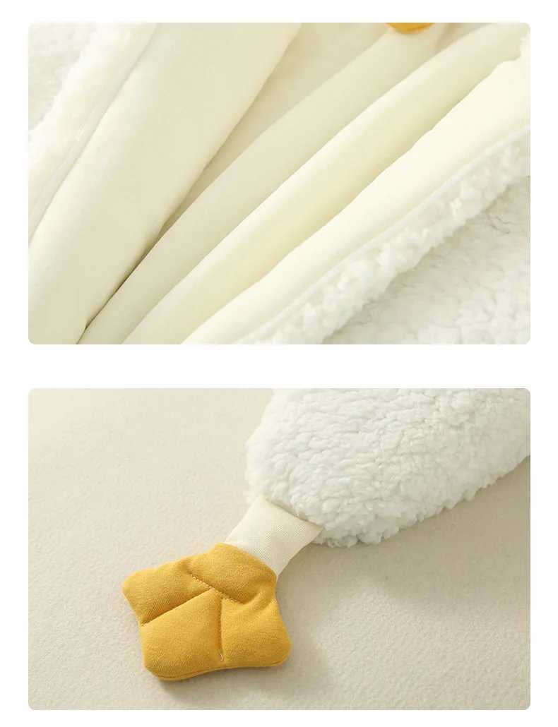 Rompers INS Cute Style Infant Toddlers Baby Sleeping Bag Winter Thickened Plush Clothes Starfish White Jumpsuit Boys Girls Bodysuit Y240814Y250119AH7O