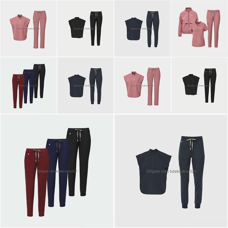 Pants Figs Scrubs Set Zip Up Undefined New Arrival Product High Elasticity Long Washable Versatile Solid Ventilation Printing Bifurca Dhkb6