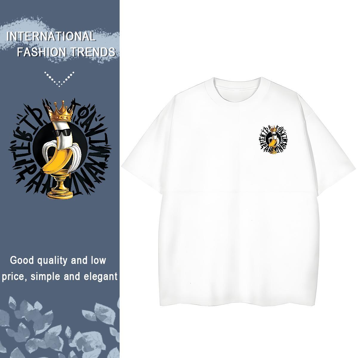 Men T Shirts 100% Cotton 230g banana Home Outdoor Breathable Soft Custom Print Oversized Men Clothes T-Shirt 2024 Cool Tops Shirt