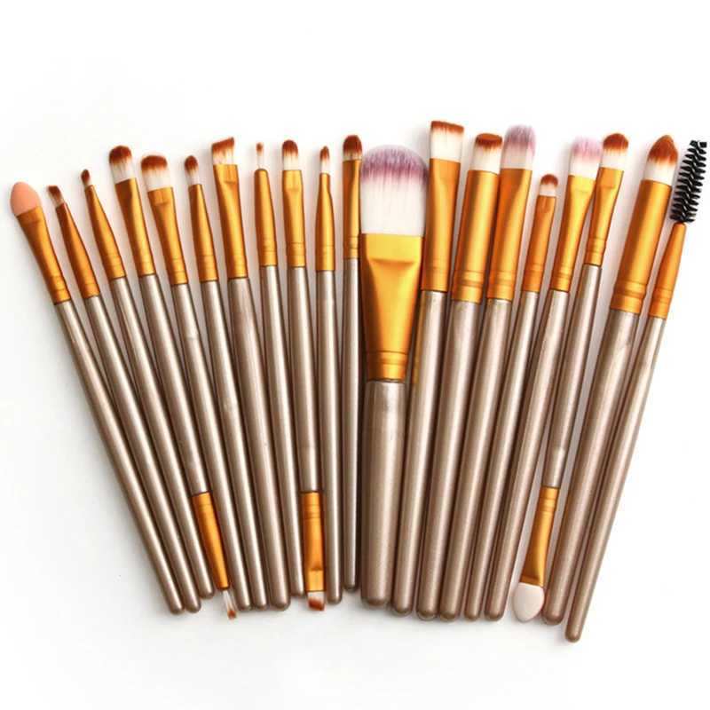 20 pieces of makeup brush set Professional plastic handle Soft synthetic hair powder Basic eye shadow makeup brush Cosmetics W240814