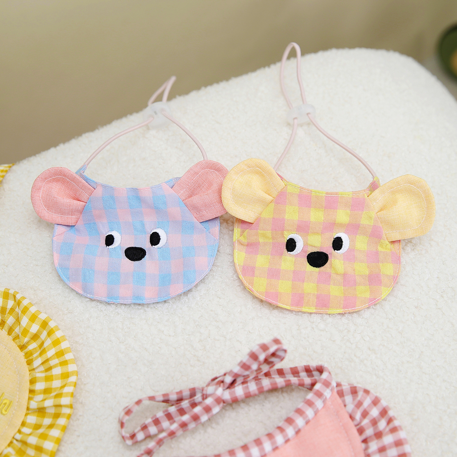 New Pet Dog Drool Towel Cat Scarf Small Dog Triangle Towel Accessories Clothing Color Check Drool Towel