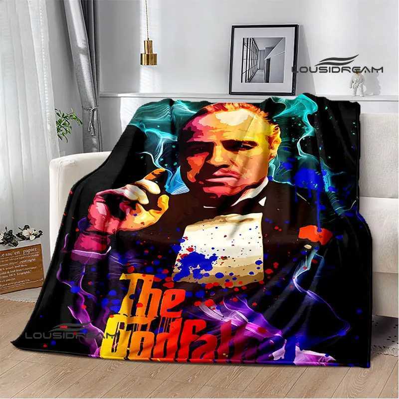 The Godfather retro Print Blanket Kids Warm Blanket Flannel Soft Cozy Blanket Sofa Bed Car Must-Have Blanket Birthday Gift Y240815