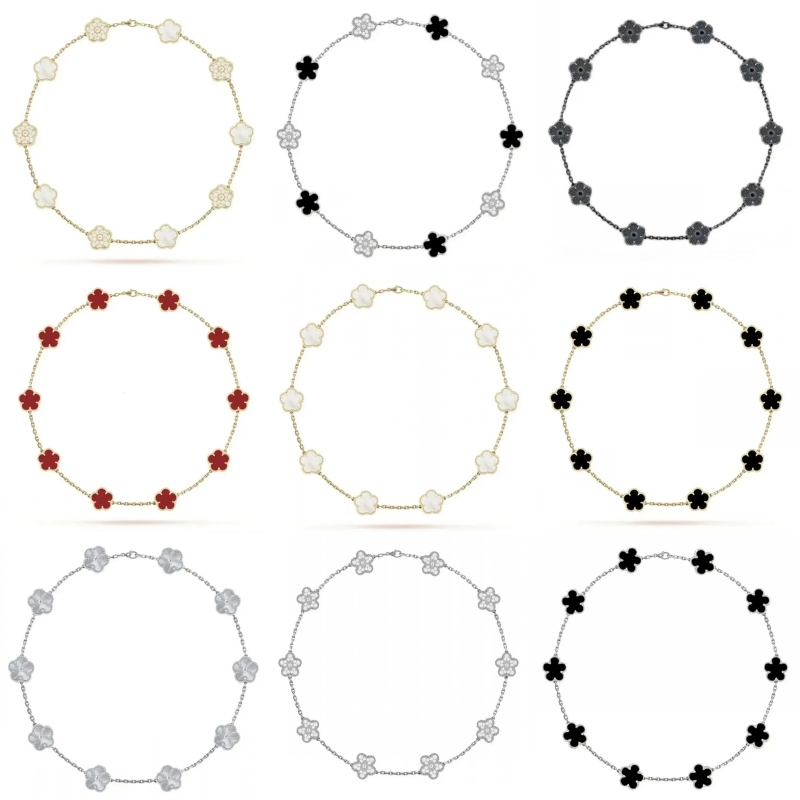 Designer necklace woman 10 flower four leaf clover necklace casual luxurious designer jewerly women necklaces charm pendant wedding vintage ho012 H4