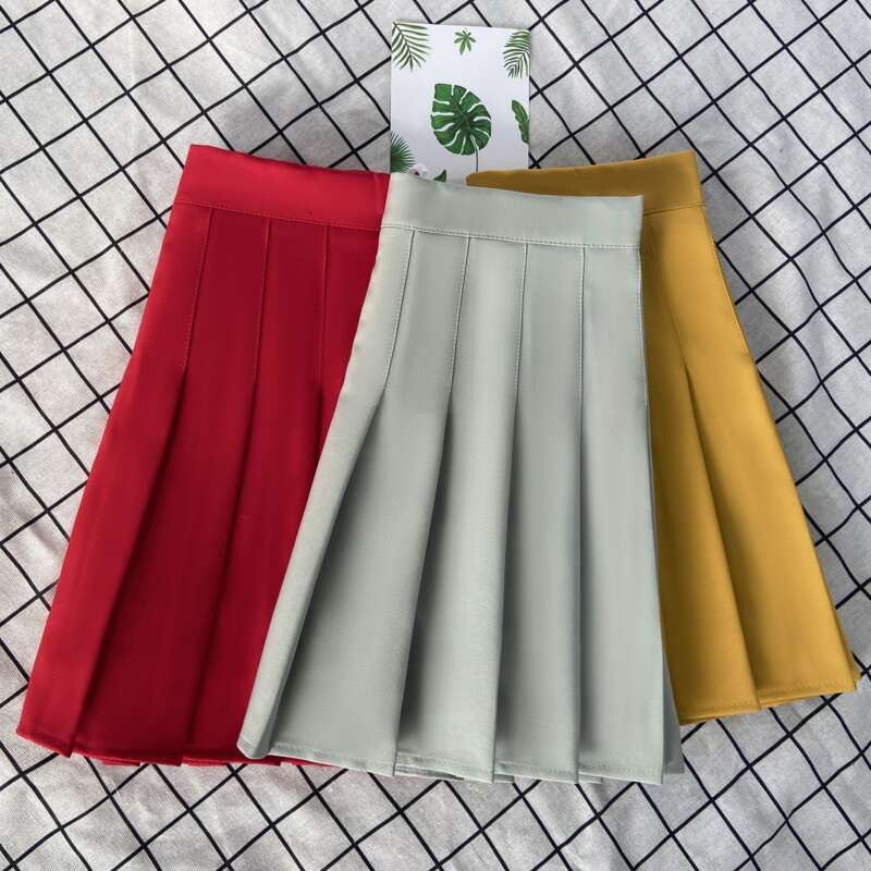 Women's Purple Clothes Korean Stylish Fashion Summer High Waist Mini Pleated Falda Negra Short Skirts For School Girls