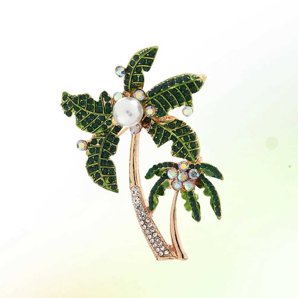 Brooch Anniversary Presentation Fashion 56x45cm Rhinestone Breastpin Coconut Palm W240815