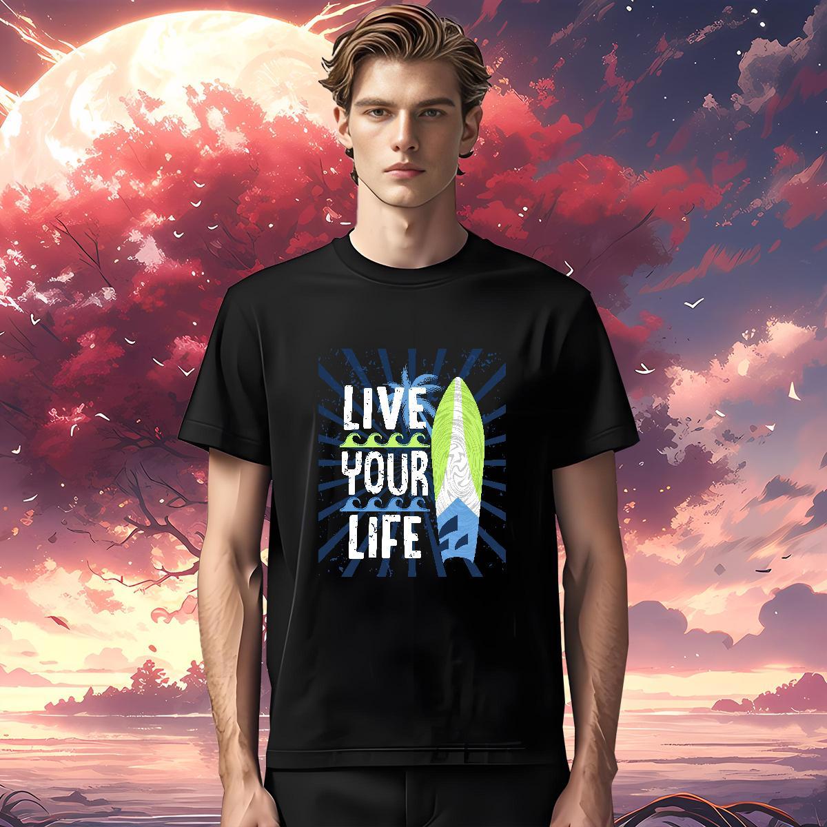 T-Shirts for Men 230g Cotton tree Beach Short Sleeve Soft Asian Size Couples T Shirts Casual New Cool Tops