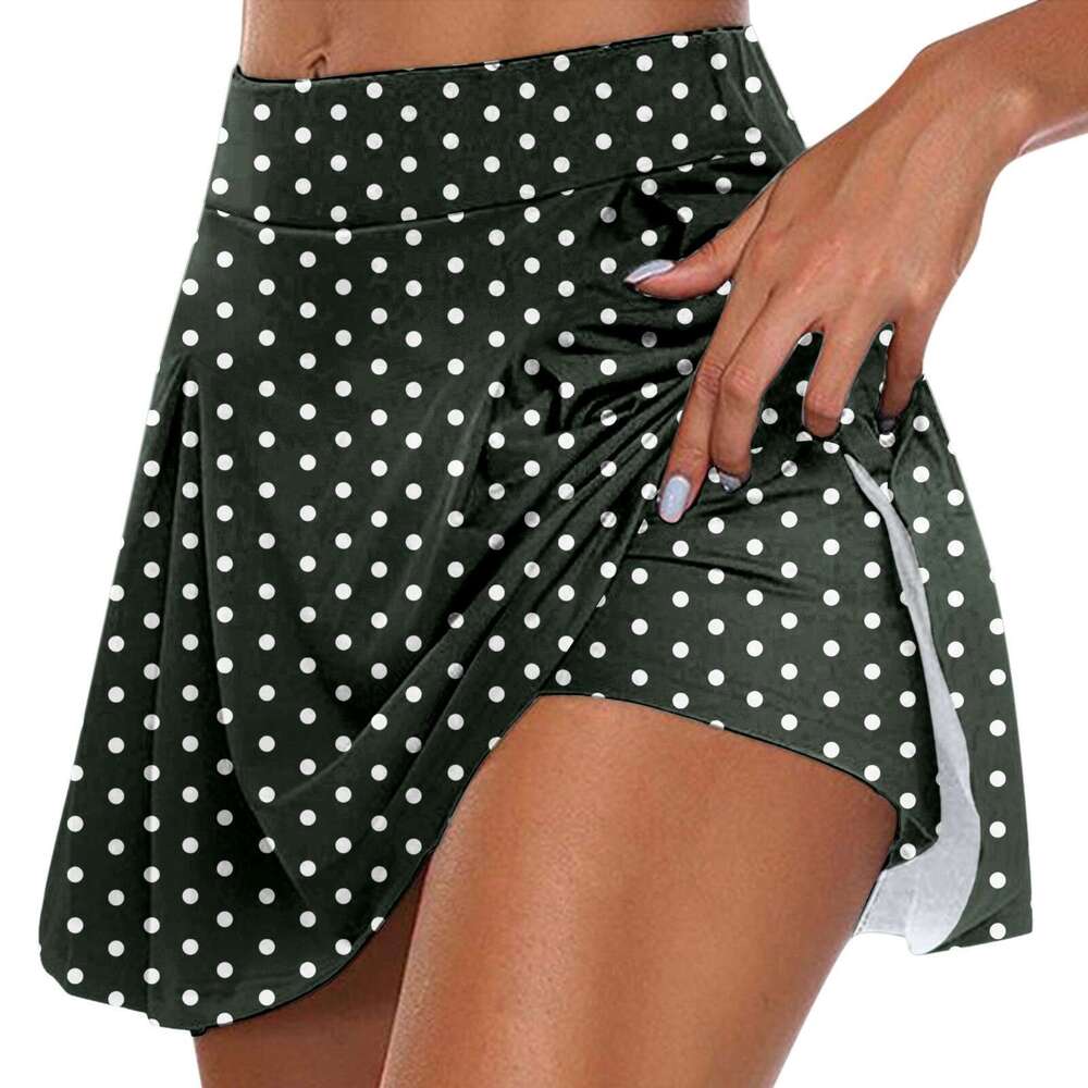 In New Skirts For Women Trendy Summer Dot Prints Tennis Golf Yoga Sport Active Shorts Streetwear Women's Short Skirt 's
