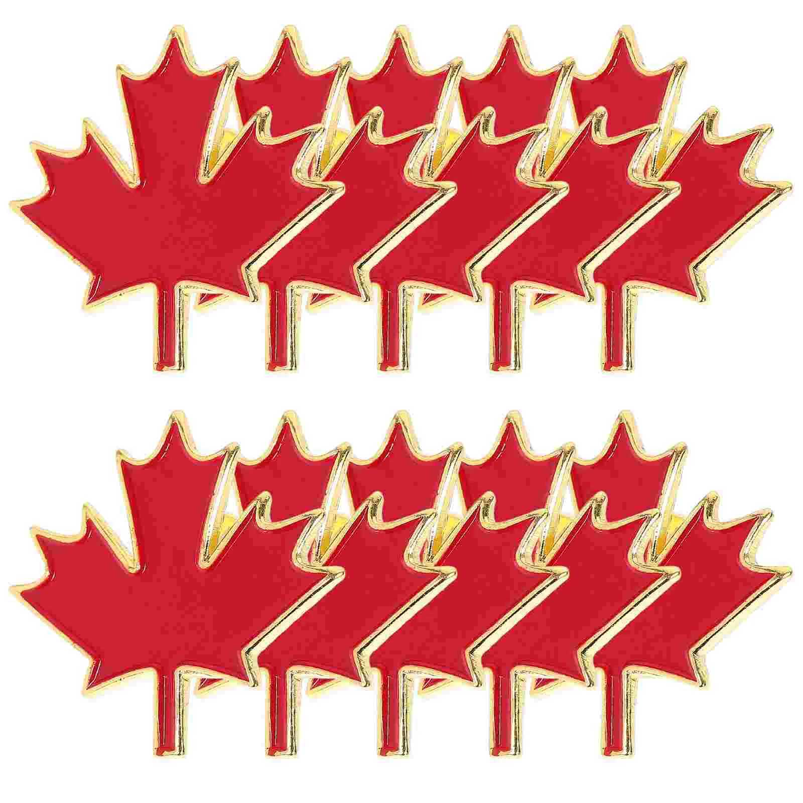 10 pieces of metal brooches for decorating fashionable maple leaf girls and ladies W240815