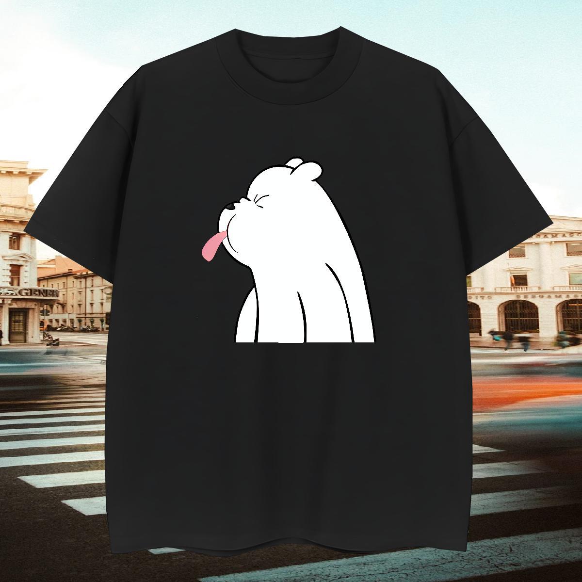 TOP Quality Men T Shirts bear Breathable Home Outdoor Oversized 230g Cotton Tshirt for Man Woman Classic Casual Wear