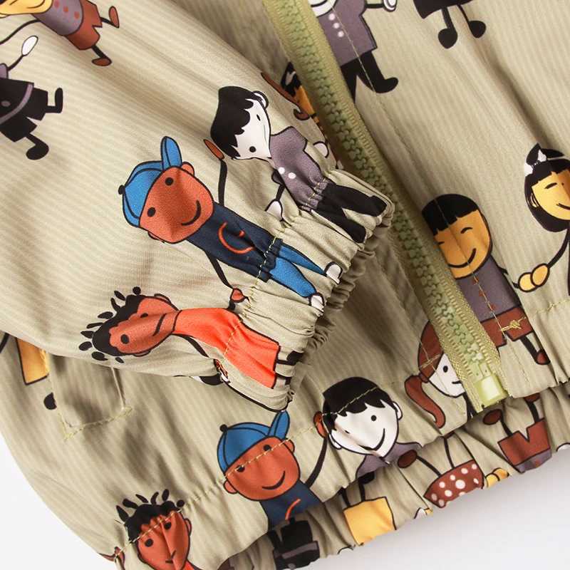 New summer autumn childrens jacket fashion cartoon print baby girls and boys jacket 1-7Y childrens hooded boys/girls top W240807