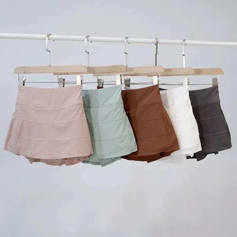 Tennis Sports Short Women's Fake Two Piece Lined Pleated Spring/Summer Yoga Fiess Skirt
