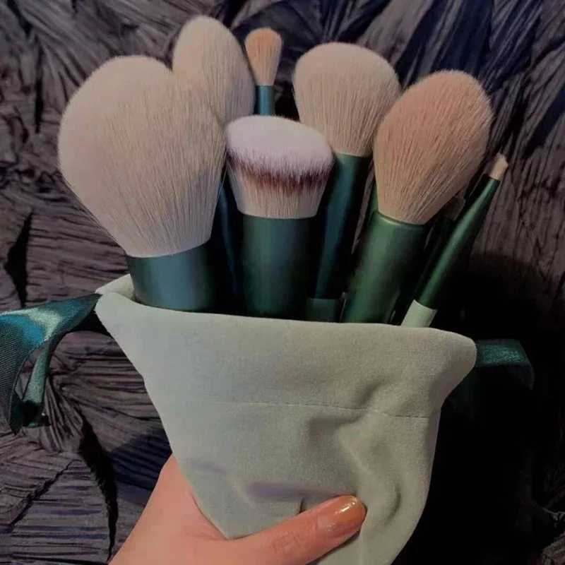 13 piece soft fluffy makeup brush set used for cosmetics foundation powder blusher powder eye shadow kabuki mixed makeup brush beauty tools W240814