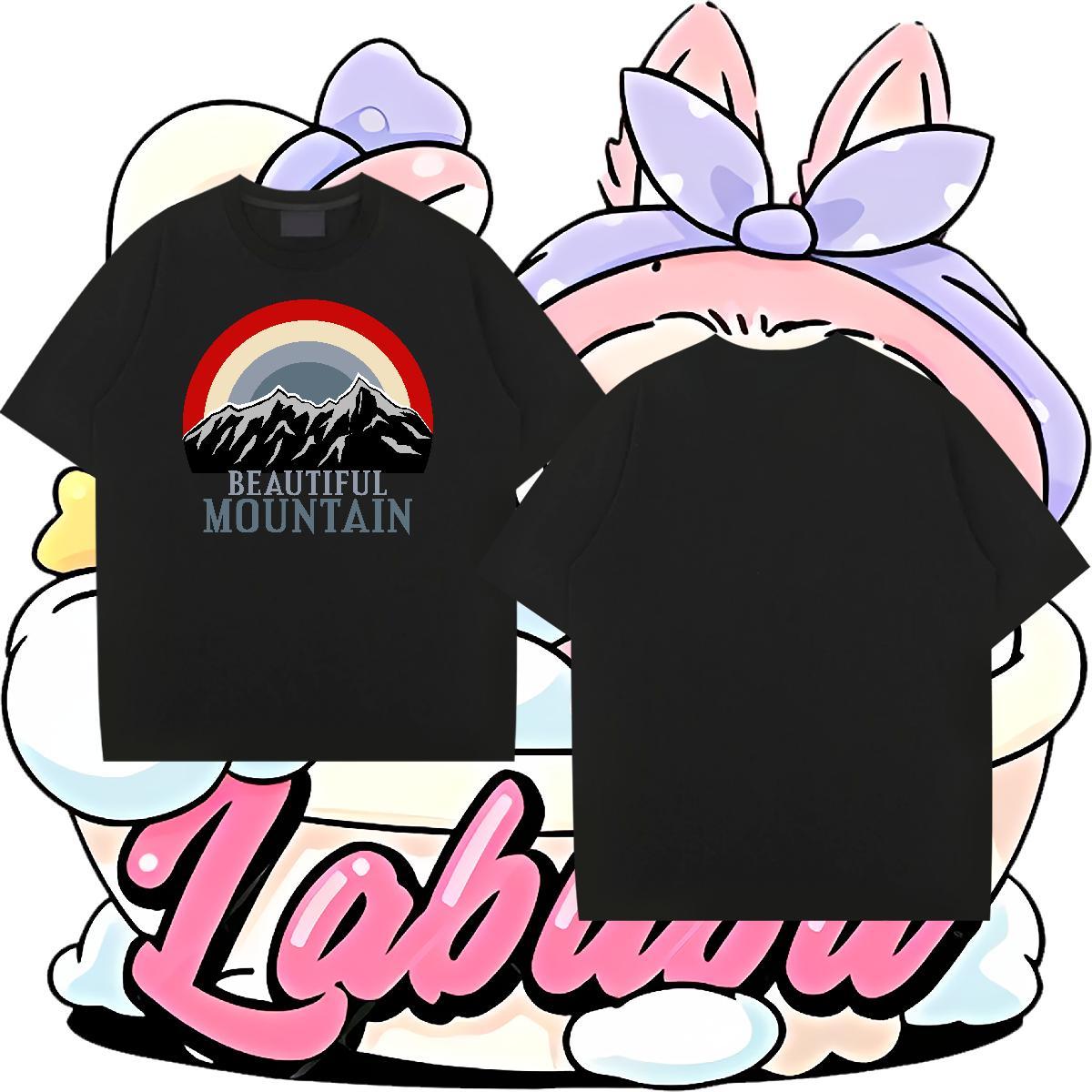 Cool Mens Tshirts Street wear Hip Hop 230g 100% Cotton DIY Printed Breathable mountains Men T Shirts Designer Fashion Tops Shirt