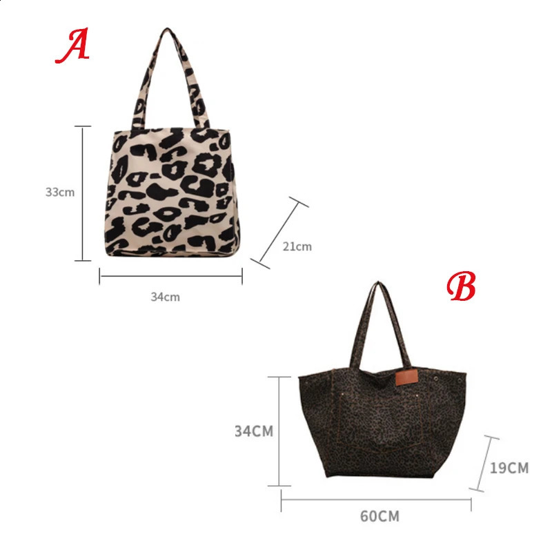 Leopard Design Korean Fashion Shopper Big Shopping Bags for Women Handbag Lady Shoulder Bag Large Capacity Bag Handbag 240815