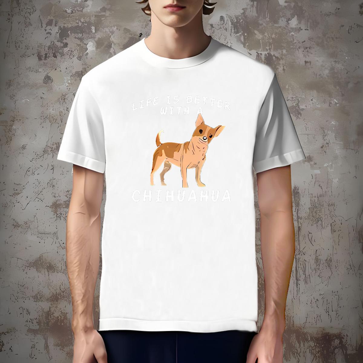 Designer T shirt dog Round Neck Short Sleeve Casual Daily Wear Oversized 230g Pure Cotton Men Tops Tees 2024 Tops Shirt